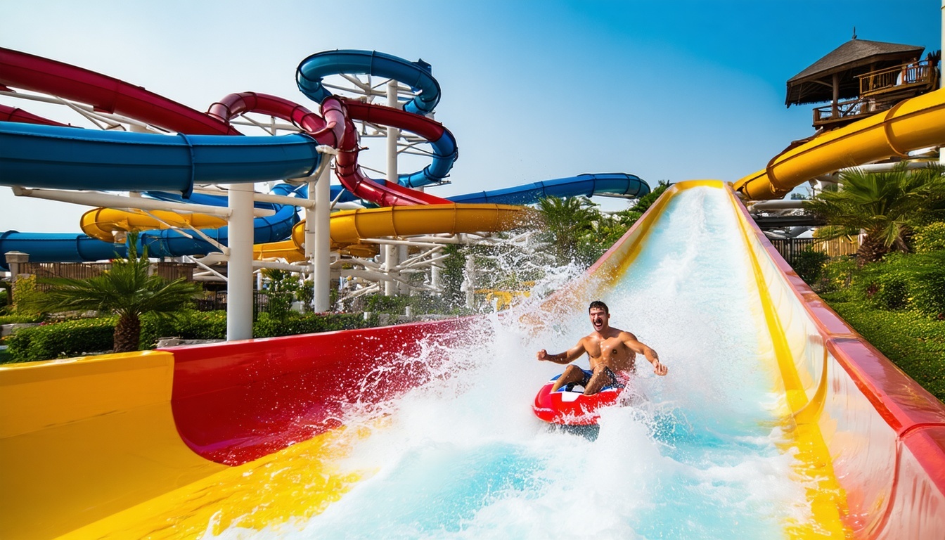 Exciting water slides at Dubai Water Park